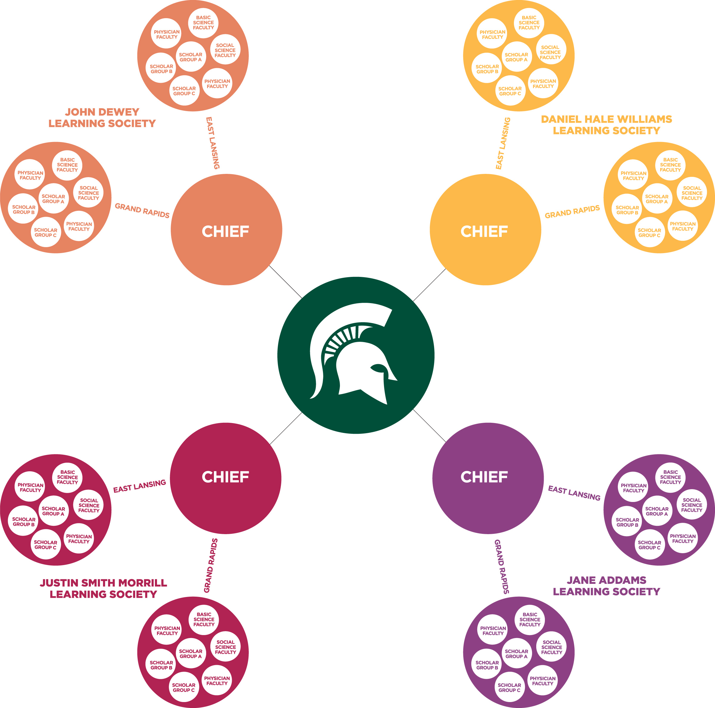 graphic chart of the 4 learning societies