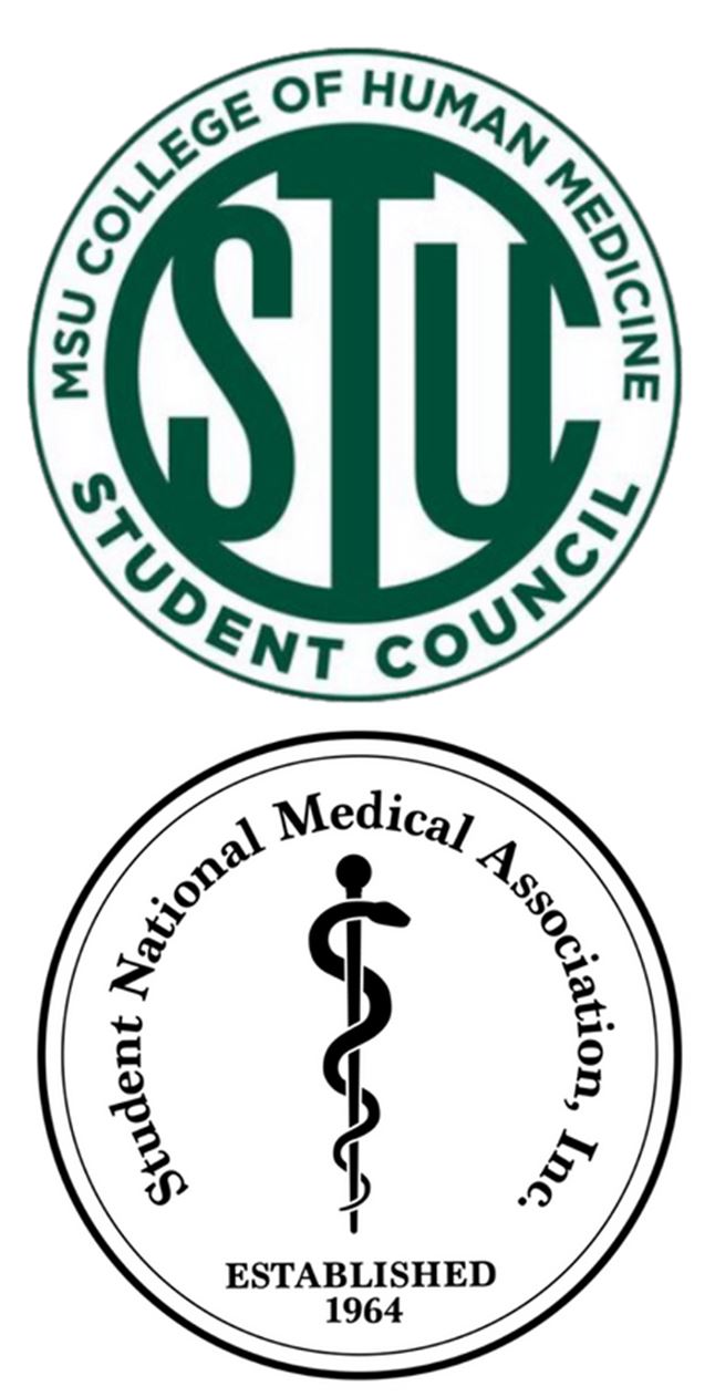 MSU CHM Student Council and Student National Medical Association logos