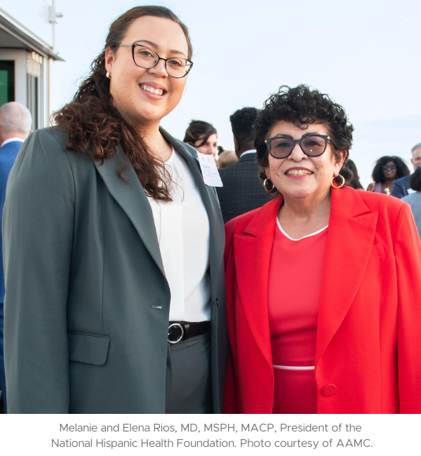 Melanie Valentin and Elena Rios, MD, MSPH, MACP, President, National Hispanic Health Foundation.