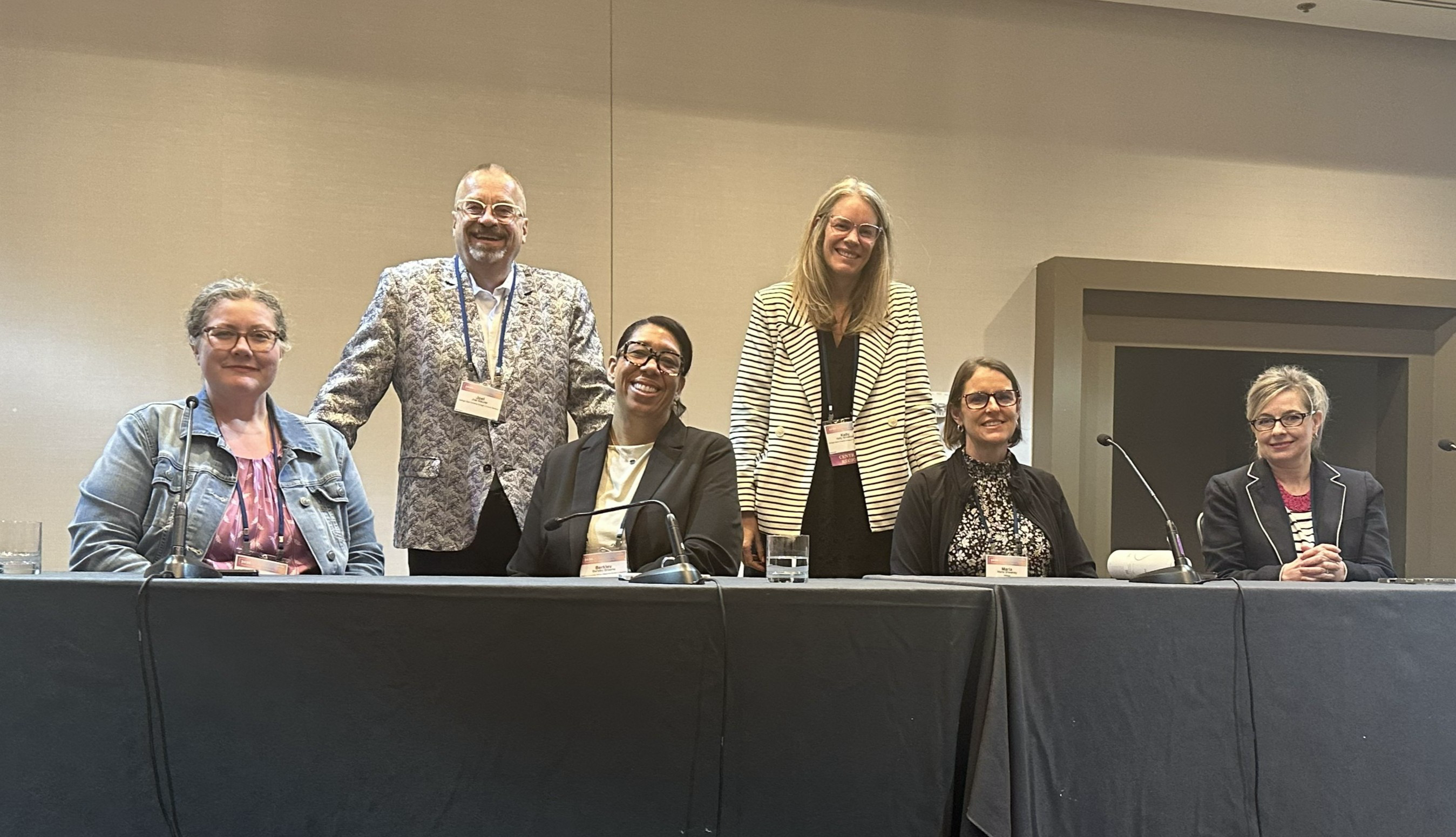 A panel of faculty that discussed engaging alumni in career advising.