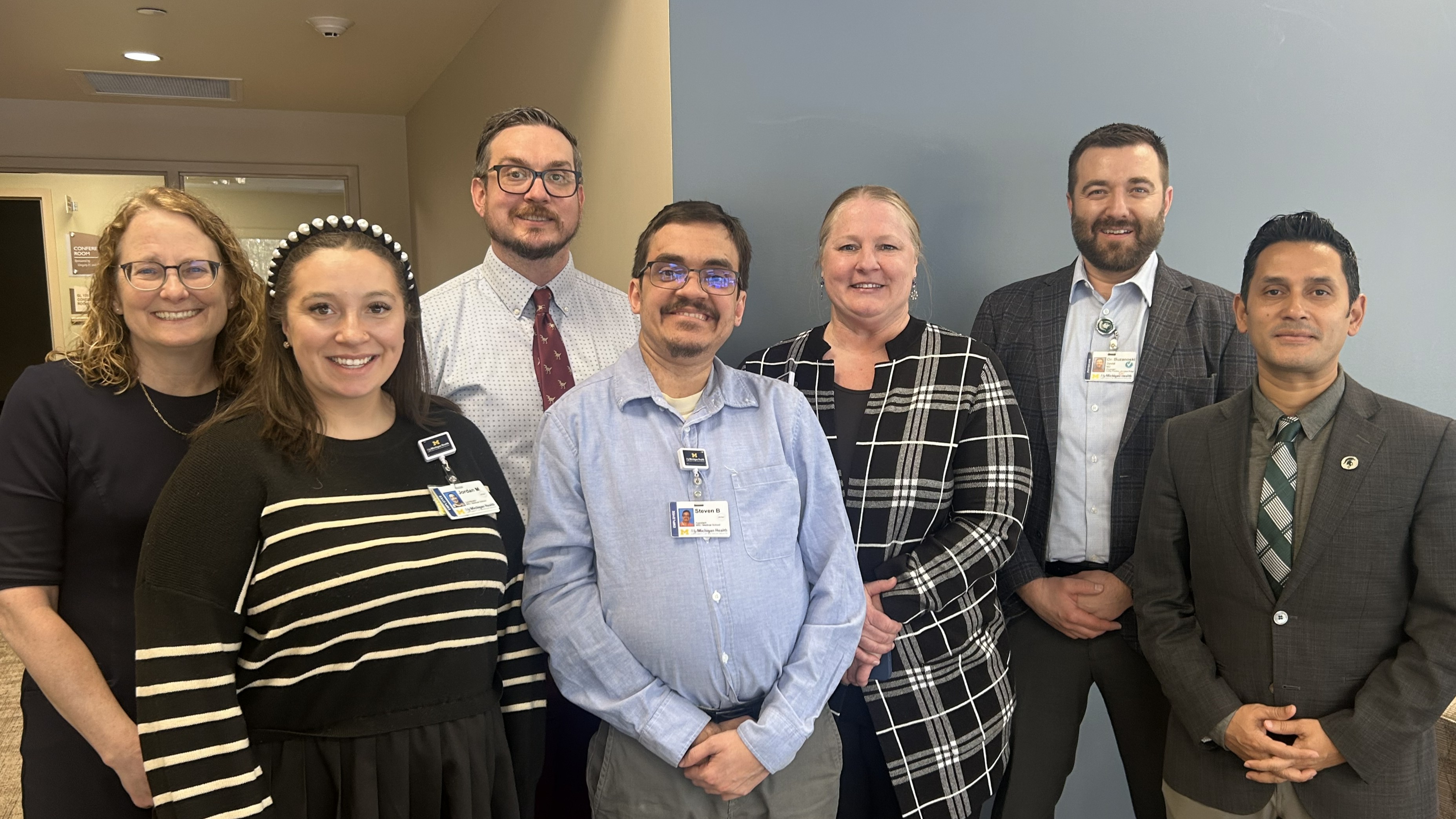 Dean Rayamahji with some faculty and staff at the Midland campus.