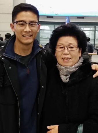 Kelvin Lim with his grandmother.