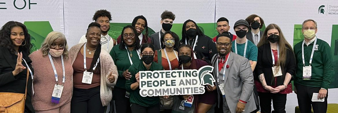 Members of the Flint Public Health Youth Academy and APHA conference attendees.