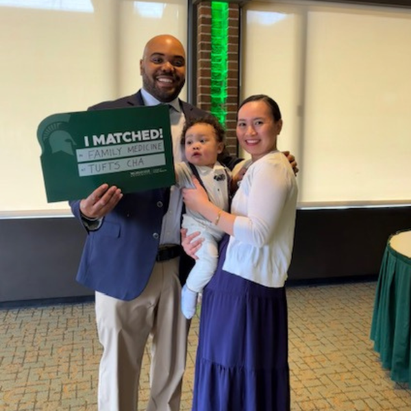 Phil Moleus and family at the Match Day ceremony.