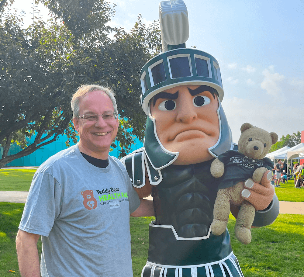 Dean Sousa, Sparty, and Hope Bear