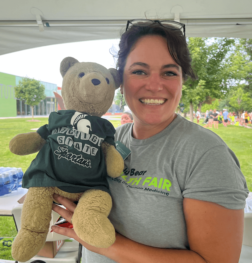Hope bear with events director Melissa V.