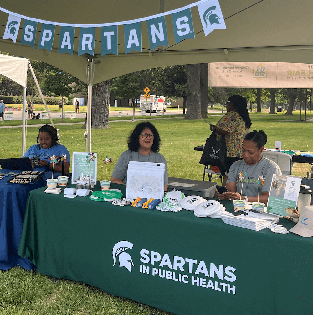Left to right: Tae Blair and Twynette Mixon from the College of Human Medicine Charles Stewart Mott Department of Public Health.