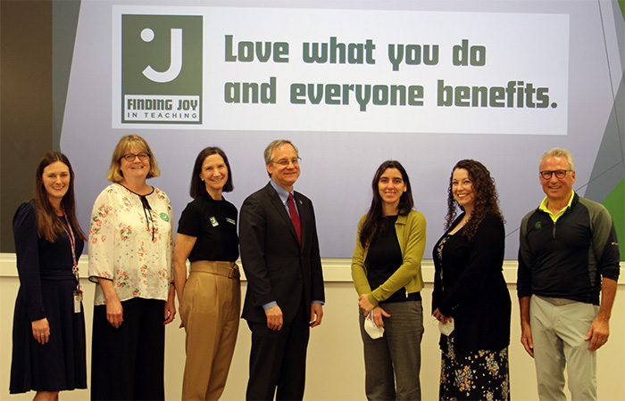 A group of faculty honored at the Finding Joy in Teaching reception