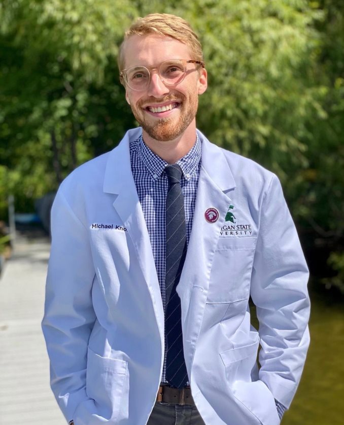 Michael Knox at the white coat ceremony.